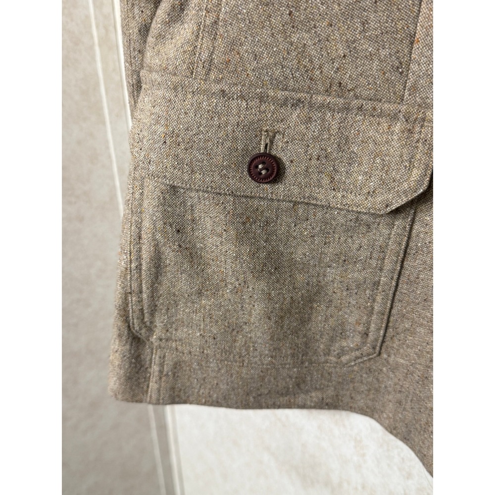 LL Bean Field Coat Barn Jacket Women 16 Brown Wool Blend Suede Collar Preppy - Picture 6 of 10